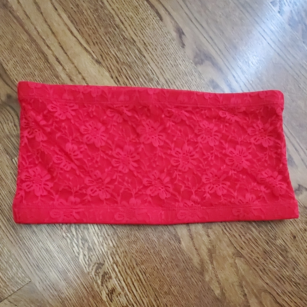 Red lace bandeau